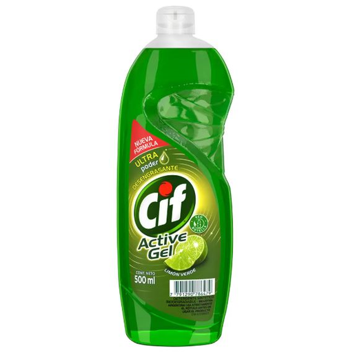 [62839] Lavavajilla Active Gel Limon Verde Cif