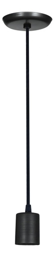 [72138] Colgante C/Capuchon P/Porta E27 Plast 80cm Negro