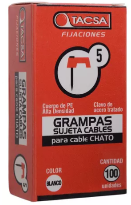 [76113] Grampas Para Cable Chato N°5 $ X Unid (Estuche X 100)