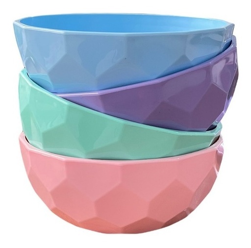 [74228] Ensaladera Plastica 25C Facetada Pastel