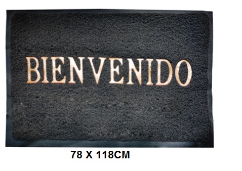 [61647] Felpudo 78x118C  Bienvenido  Gris