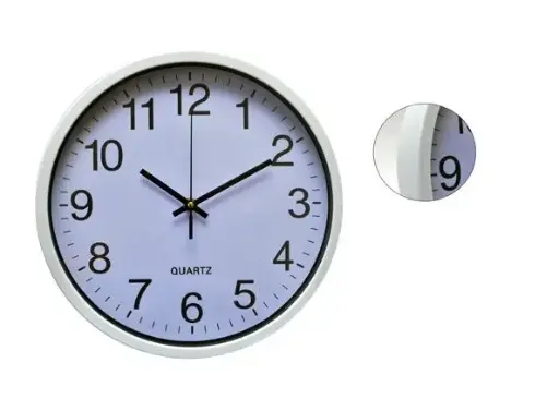 [67519] Reloj De Pared 30 Cm Marco Blanco  91097C