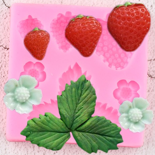 [45802] Moldes Resina - Placa Flores/Hojas/Frutas