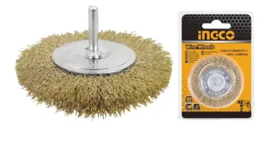 [76349] Cepillo Circular Plano Rizado 50mm De Taladro 1/4 Ingco Wb