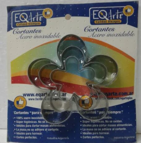 [43815] Cortante Acero Inox Flor X 3 Blister