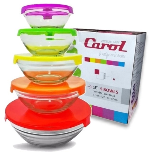 [40123] Bowl De Vidrio C/Tapa Plast. Setx3