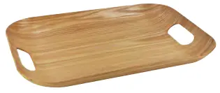 [40126] Bandeja Rect. D/Baj. 38cm C/As.Madera