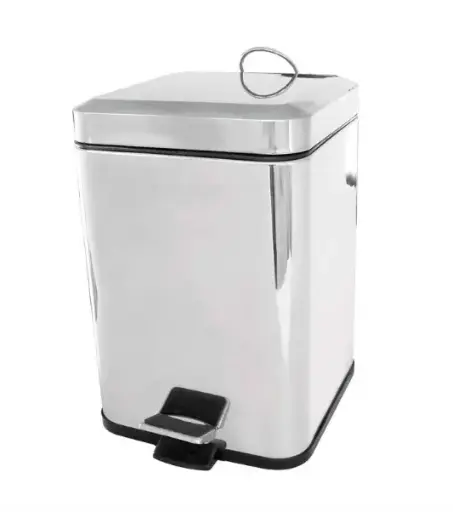 [45932] Cesto Acero Inox C/Pedal 5L Cuadrad