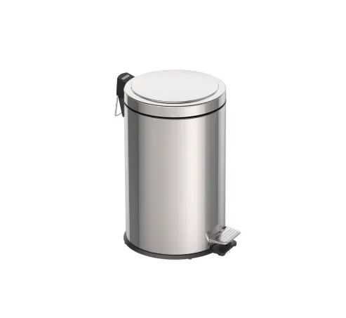 [45930] Cesto Acero Inox C/Pedal 12L Cilind.