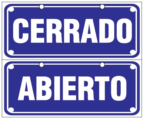 [52176] Cartel 10 X 20 Cm Doble Faz (Abierto-Cerrado)