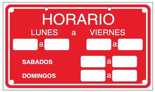 [52177] Cartel 12.5 X 20 Cm (Horario)