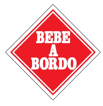 [52179] Cartel 10x10 Cm (Bebe A Bordo)