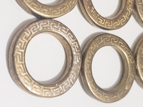 [44979] Argollas De Bronce Planas Labradas 32mm