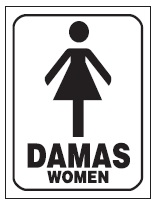 [62344] Cartel 15 X 10 Baño Dama  (715)