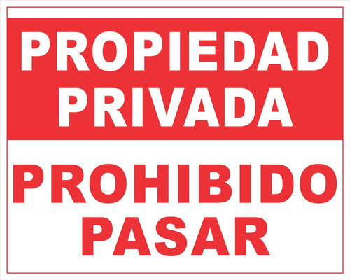 [66628] Cartel 43x40 Proh Pasar Prop Priv