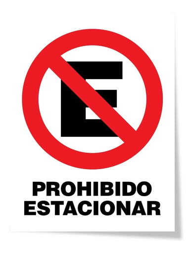 [70376] Cartel 20x20 Prohibido Estacionar //