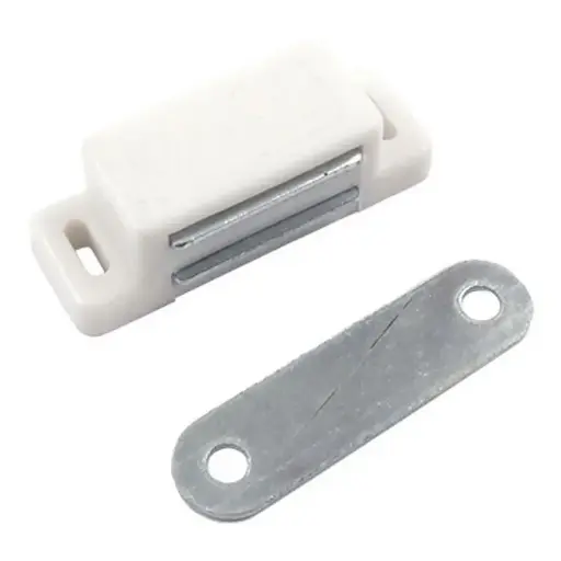 [61139] Reten Para Puerta Magnetico Plastico Blanco/Marron