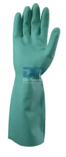 [76502] Guante T09 De Acrilo Nitrilo Flocado Verde Pesado de 40cm