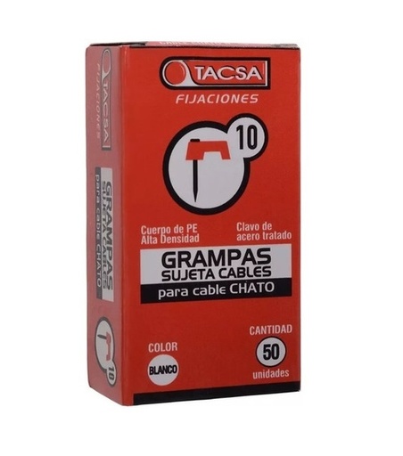 [76438] Grampa Para Cable Chato N°10 Blca $ X Unidad (Caja X 50)
