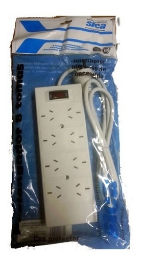 [56829] Prolongador Multiple M8 8tomas C/Protector Cable 1.5mts
