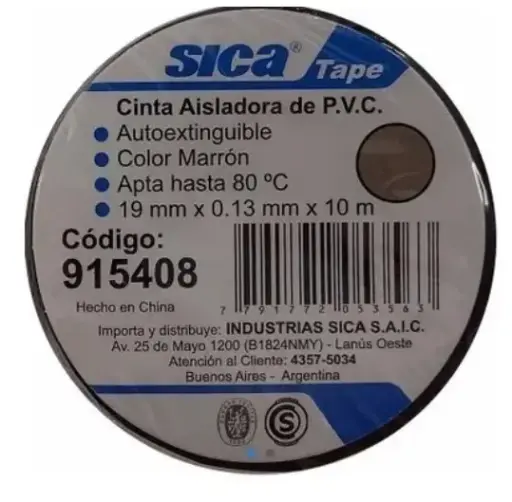 [76972] Cinta Aisladora Marron 19mm X 10 M Sica