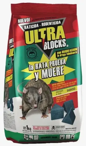 [77031] Veneno Ratas Ultra Blocks Prisma ($ X Bloque) Bolsa 50U
