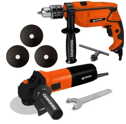 [77155] Taladro Percutor 13mm + Amoladora 115mm 750w Daewoo