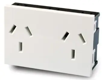 [77179] Mod. Toma DOBLE c/ Tierra Conexión EasyFit  - Blanco - 6997