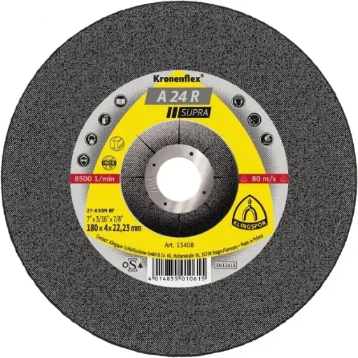 [77223] Disco De Desbaste 180 X 4 X 22.23 Mm Abombado A 24 R