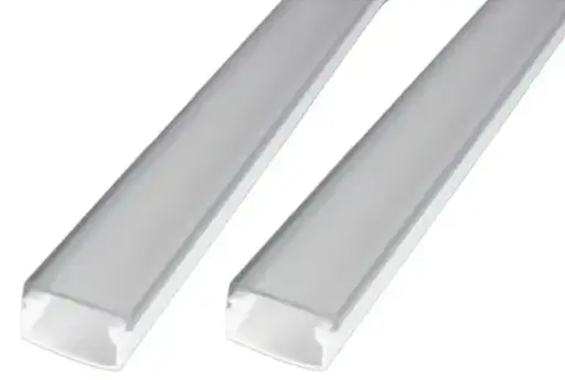 [77411] Cable Canal Traslucido P/Cintas Led 14x7 Bl. Adh x 2mts,