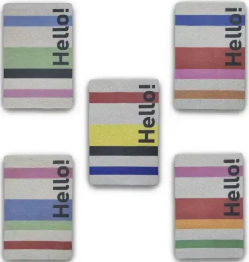 [77435] Felpudo PVC Hello MLulticolor 40x60