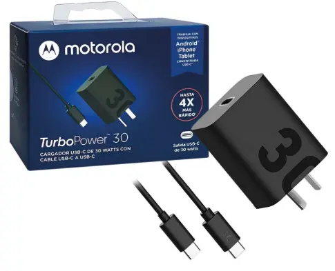 [77475] Cargador Motorola Turbo Power 30W ( IN BOX )100% ORIGINAL