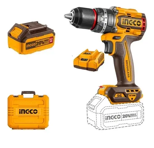 [77642] Taladro Atornillador 13mm Con Percutor 20V Ignco CIDLI20968-4