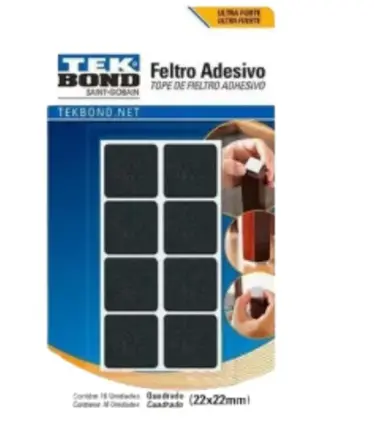 [77796] Tope Para Silla Adhesivo Negro Cuadrado 22x22MM