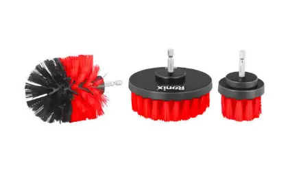 [77973] Set 3 Cepillos P/Limpieza De Polip. P/Taladro Ronix RH-9959