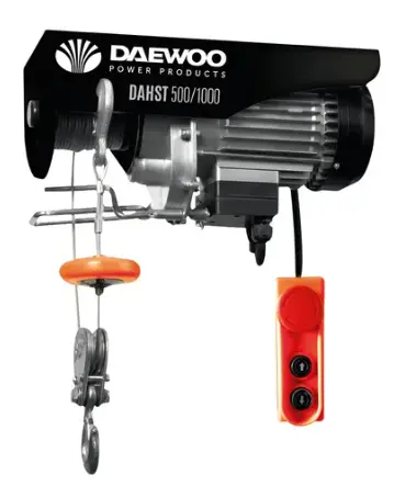 [78122] Aparejo Malacate Eléctrico Daewoo 1000kg 1800w 12 Metros