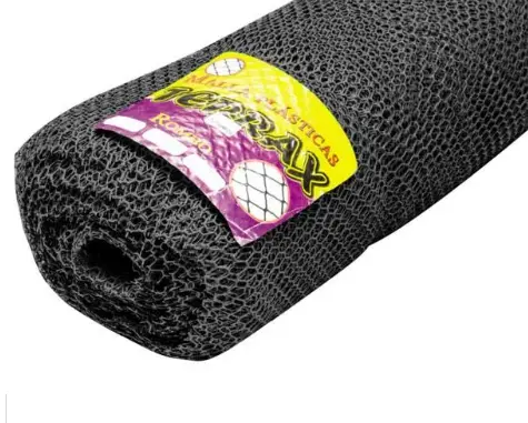 [44770] Tejido Plastico Terrax Malla Rombo Nº2 X 1mt NEGRA