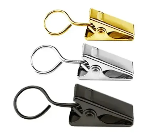 [78501] Gancho Para Cortina Cocodrilo Dorado, Cromo ó Negro