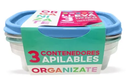 [78552] Tupper Hermetico Rectangular X 3 Unidades 0.8LT