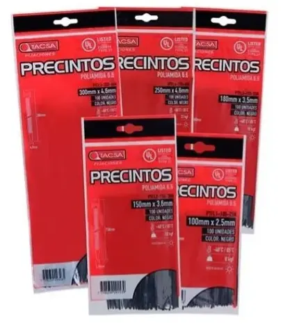 [78607] Precintos Nylon Tacsa 250mm X 4.6mm $ X Unidad (Pack X 100)