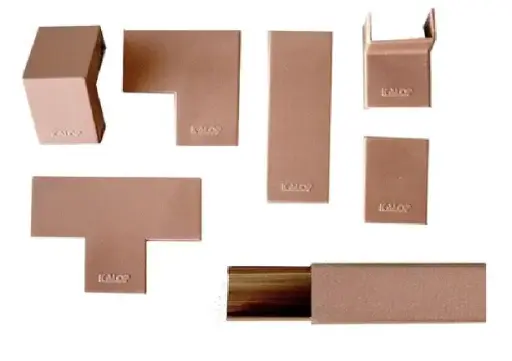 [79256] Accesorio Cable Canal Curva Plana 20x10 Simil Madera