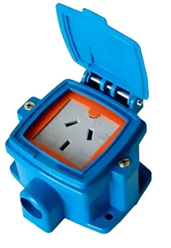 [79227] Caja Capsulada Con Toma 10A 2P+T Azul