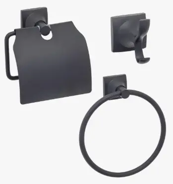 [79268] Set De Baño Acero Inoxidable 3 Piezas Niza Color Negro