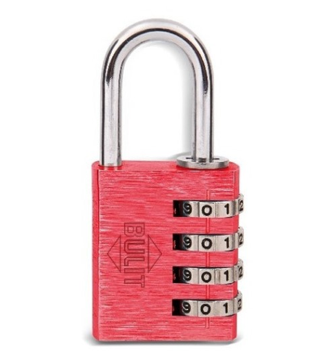 [56274] Candado De Aleacion  ALUMINIO 3 COMB. 20 MM ROJO