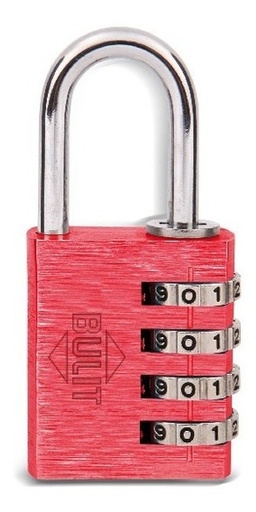 [56278] Candado De Aleacion  ALUMINIO 3 COMB. 40 MM ROJO