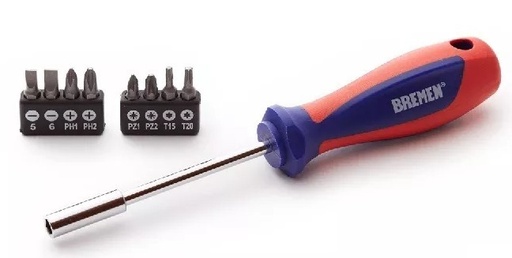 [53830] Destornillador Porta Puntas 9pz PL/PH/TX