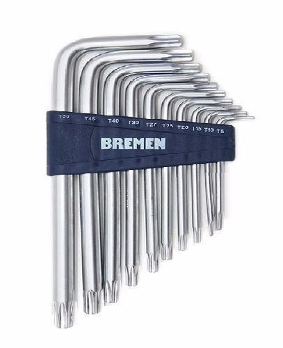 [56189] Llaves Tamper Torx L Cortas X 10 Pz (T8 - T50)