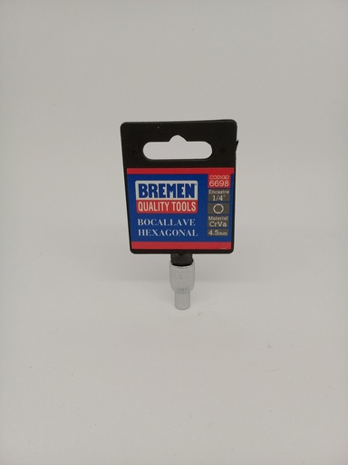 [58177] Bocallave Enc 1/4" 4.5mm Corta (L25mm) Hex CrVa