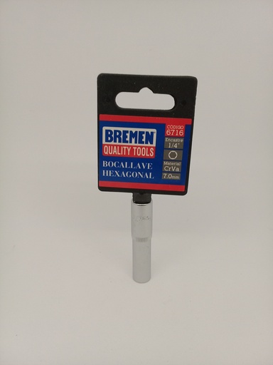 [58192] Bocallave Enc 1/4" 5.0mm Larga (L50mm) Hex CrVa