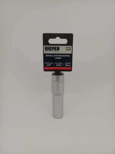 [58196] Bocallave Enc 1/4" 8.0mm Larga (L50mm) Hex CrVa